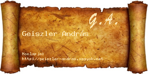 Geiszler András névjegykártya